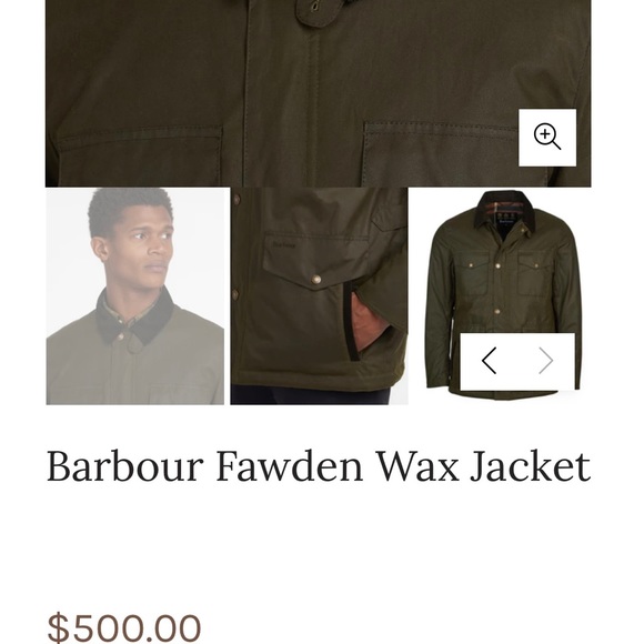 Barbour Fawden Men's Waxed Jacket in Dark Navy- size S #WAX82 - Picture 2 of 12